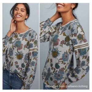 Anthropologie Dolan Left Coast Collection Floral Crop Sweatshirt S